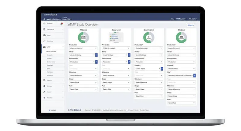 Medidata next-generation clinical trial platform interface screenshot