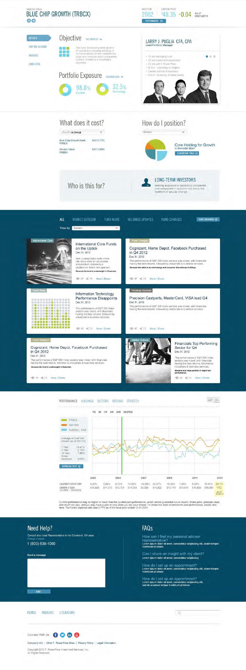 T. Rowe Price high-end investor platform interface screenshot